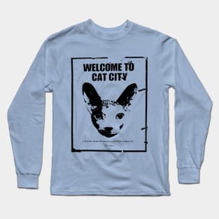 Welcome to Cat City (dark on light) Long Sleeve T-Shirt